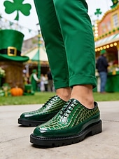 levne Pánské boty-Stylové pánské zelené ležérní tenisky – pohodlné, prodyšné provedení na Den svatého Patrika – ideální pro venkovní oslavy