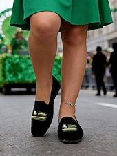  Naisten valkoiset flyknit-pohjalliset loaferit - hengittävät ja kevyet kengät sateenkaari- ja apilankuviolla, täydelliset Pyhän Patrickin päivän juhliin, päivittäisiin asioihin, sisätilaisuuksiin ja kevätretkiin