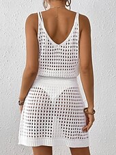 Χαμηλού Κόστους Φορέματα παραλίας-Γυναικεία Μαγιό Που καλύπτει Μαγιό-φόρεμα Μαγιό Με κοψίματα Διακοπές Ρούχα παραλίας Φλοράλ Λαιμόκοψη V Αμάνικο Μαγιό