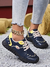 preiswerte Damen-Sneaker-Lässige Damen-Sneaker zum Schnüren – bequeme Schuhe mit strukturierten Ziernähten, ideal für Spaziergänge im Freien, tägliche Besorgungen, Brunch-Verabredungen und Ausflüge aufs Land.