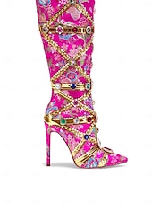 Χαμηλού Κόστους Γυναικεία παπούτσια-Γυναικείες Μπότες Ψηλοτάκουνες Διακοσμημένες με Λουλούδια και Λεπτομέρειες Κοσμημάτων Πολύχρωμο Στυλ Καρναβαλιού Ιδανικές για Μάρντι Γκρα και Εορταστικές Στιγμές