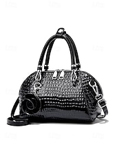 Недорогие Сумки с ручками сверху и шопперы-Женская сумка из искусственной кожи с рисунком крокодила, несколько цветов и вариантов ношения, модная и универсальная для повседневного использования.