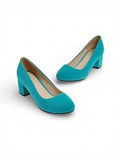 voordelige Pumps met blokhak-Roze suède pumps voor dames met blokhak - elegant &amp;Comfortabele hoge hakken voor Valentijnsdag, een romantische avond en speciale gelegenheden.