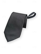 billiga Bröllop ACC-herrslips med dragkedja, färdigknuten slips i polyester med dold dragkedja, klassisk randig affärsmodell, flerfärgade alternativ, för bröllop, kontorskläder och eleganta vardagsevenemang