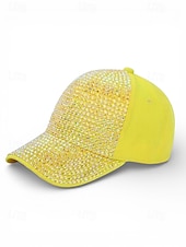 abordables Accessoires-Casquette unisexe ornée de strass, en polyester, décoration scintillante, disponible en plusieurs couleurs, idéale pour la Saint-Patrick, le carnaval et au quotidien.