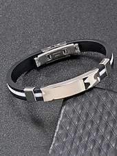 olcso Férfi ékszerek-férfi rozsdamentes acél és szilikon karkötő, több színben kapható – stílusos és tartós, hétköznapi és hétköznapi viseletre egyaránt alkalmas