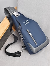 お買い得  メンズバッグ-男性用防水オックスフォード布製スリングバッグ、USB充電ポート付き、多用途、複数の色展開、カジュアルやアウトドアでの使用に最適