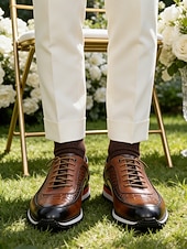 baratos Tênis de Vestir-Tênis casuais masculinos pretos e vermelhos para casamento – design esportivo elegante com ajuste confortável, ideal para convidados de casamento, casamentos na praia e celebrações informais.