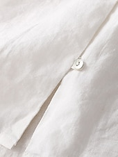 baratos Camisas-Mulheres Blusa Linho de algodão sintético Bordado Botões Côr Sólida à moda Básico Casual Manga Longa Gola Alta Tops regulares Diário Branco Azul Marinha Verão Primavera