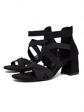 cheap Heeled Sandals-Women's Leopard Strappy Open-Toe Block Heel Dress Sandals - Chic Wild-Style Design for Parties, Date Nights, Outdoor Events &amp; Daily Wear
