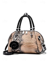 Недорогие Сумки с ручками сверху и шопперы-Женская сумка из искусственной кожи с рисунком крокодила, несколько цветов и вариантов ношения, модная и универсальная для повседневного использования.