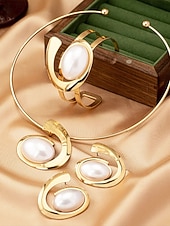 זול שרשרת נשים-סט תכשיטי סגסוגת בוהמי לנשים עם אבני טורקיז - שרשרת, עגילים וצמיד, זמינים במגוון צבעים - מושלם לאירועים יומיומיים וחגיגיים