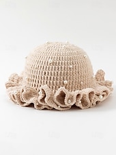 abordables Accesorios-Gorro de punto con trébol y perlas para mujer, varios colores, perfecto para el Día de San Patricio, Carnaval y uso diario.