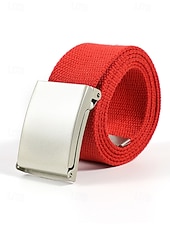 economico Accessori-Cintura da uomo in tela, tessuto multicolore con fibbia argentata elegante, perfetta per il giorno di San Patrizio, il carnevale e l'uso quotidiano, regolabile ed elegante