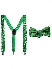 ieftine Accesorii-borsetă bărbătească cu trifoi verde de Ziua Sfântului Patrick, bretele &amp;set de accesorii – echipament de festival cu bandă pentru cap, benzi pentru brațe și ochelari