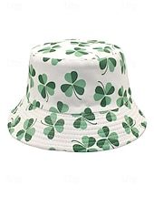 abordables Accesorios-Sombrero de pescador de poliéster para mujer, con trébol y duende del Día de San Patricio, varios patrones, perfecto para el Día de San Patricio y para uso diario.