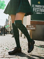  Γυναικεία πράσινα παπούτσια Oxford από ψεύτικο κροκόδειλο – φλατ παπούτσια με χαμηλό τακούνι και κορδόνια για την παρέλαση της ημέρας του Αγίου Πατρικίου, ιρλανδικά ρούχα φεστιβάλ &εορτασμοί διακοπών