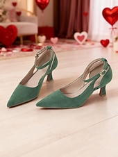 economico San Valentino-décolleté da donna con tacco a gattino e cinturino alla caviglia rosa – romantiche scarpe eleganti con punta a punta, dolce stile San Valentino per appuntamenti, feste e occasioni speciali