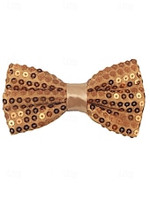 cheap Accessories-Men's Sequin Bow Tie, Polyester Material, Available in Multiple Colors, Perfect for Carnival &amp; Masquerade Balls, Fun &amp; Festive Accessory