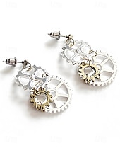 cheap Accessories-Women's Mardi Gras Multi-Style Asymmetrical Steampunk Gear Earrings - Alloy Drop Dangle for Carnival, Cosplay and Masquerade