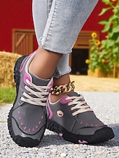 preiswerte Damen-Sneaker-Lässige Damen-Sneaker zum Schnüren – bequeme Schuhe mit strukturierten Ziernähten, ideal für Spaziergänge im Freien, tägliche Besorgungen, Brunch-Verabredungen und Ausflüge aufs Land.