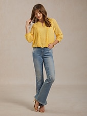 abordables Blusas Sencillas-Top de gasa de doble capa con lunares de vacaciones