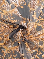 billige Bikinisett med 3 deler-Kvinners Bikini 3 Delt Badedrakt Shorts Slim Ryggløs Ferie Strandtøy Blomster Halter Hals Ermeløs Badedrakt