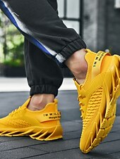 Χαμηλού Κόστους Ανδρικά υποδήματα-Ανδρικά αθλητικά παπούτσια για τρέξιμο σε νέον πράσινο, αναπνεύσιμα, ελαφριά αθλητικά παπούτσια με σόλα blade, μοντέρνα αθλητικά παπούτσια για περπάτημα, γυμναστήριο, καθημερινή χρήση και ρούχα για