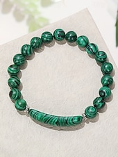 abordables Fête de la Saint-Patrick-Bracelet pour homme en pierre naturelle, perles multicolores avec détails raffinés, idéal pour la Saint-Patrick et au quotidien, élégant et unique.