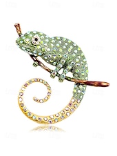 economico Accessori-Spilla in lega per uomo Chameleon disponibile in più colori perfetta per il carnevale e balli in maschera accessorio divertente e alla moda