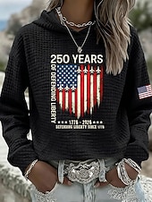  Ημέρα Ανεξαρτησίας Πατριωτικό Γυναικείο Πουλόβερ Χούδι Φούτερ Γραφικό Γράμμα Θερμό Καθημερινό Εκτύπωση Μακρύ Μανίκι Με Κουκούλα Κανονικά Τόπς Καθημερινά Εκτύπωση Μαύρο Λευκό Κόκκινο Γκρι Φθινόπωρο