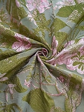  A-linje Te-lengde Cocktailkjoler Elegant Blomster 3/4 ermer V-hals Bryllup Formell Lomme Jacquard med Plissert