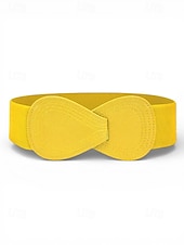 billiga Tillbehör-Elastiskt polyesterbälte för kvinnor, i flera färger, bekvämt och töjbart, perfekt för St. Patricks Day och vardagsbruk