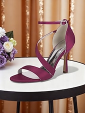 baratos noiva-Sandálias de noiva elegantes com tiras finas e salto agulha no tornozelo, sapatos de casamento de salto alto com bico aberto para noivas, salto minimalista branco para cerimônia.