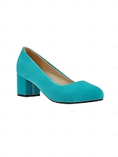 voordelige Pumps met blokhak-Roze suède pumps voor dames met blokhak - elegant &amp;Comfortabele hoge hakken voor Valentijnsdag, een romantische avond en speciale gelegenheden.