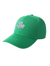  Grön herrkeps med shamrockmotiv för St. Patrick's Day – snygg, justerbar hatt för festliga tillfällen