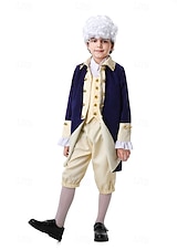 abordables Tenues-250e anniversaire des États-Unis Rococo Baroque Tenues Manches longues George Washington Alexander Hamilton Epoque Coloniale Déguisement Garçons Carnaval Jour de l'indépendance 4 juillet Enfant