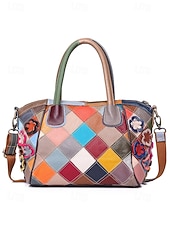 olcso Kézitáskák és bevásárlótáskák-női valódi bőr kézitáska, többirányú hordozási lehetőségekkel, 3D virágdíszítéssel, stílusos és funkcionális mindennapi használatra vagy különleges alkalmakra