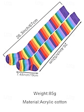 abordables Accessoires-Ensembles de chaussettes et gants à rayures montantes Mardi Gras pour femmes plusieurs couleurs design amusant et coloré parfaits pour le carnaval et les bals masqués