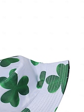  Sombrero de pescador con estampado de trébol verde para mujer: divertido y elegante para el Día de San Patricio, festivales y ropa informal.