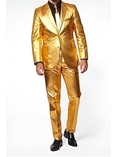 economico Outfit-Metallico Disco Anni '80 Pantaloni Abiti Completi &amp; Blazer Disco Costume Per uomo Costume di Carnevale Natale Carnevale martedì grasso Festa / Sera Parata dell'Orgoglio Mese dell'orgoglio Adulti