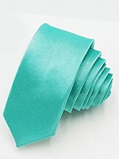 お買い得  アクセサリー-男性用のセントパトリックスデーのグリーンサテンネクタイ。グリーンの複数の色合い、滑らかなポリエステル生地。パレード、パーティー、結婚式、ホリデーのお祝いに最適なクラシックで華やかなスタイルのネクタイ。