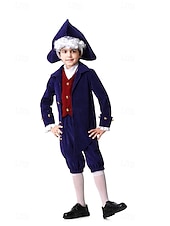  250e jubileum VS Rococo Barok Outfits Lange Mouwen George Washington Alexander Hamilton Koloniaal Kostuum Jongens Carnaval Independence Day 4 juli Kinderen Jas Broeken Kraag