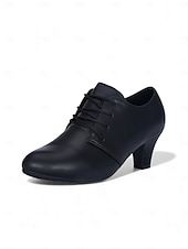 voordelige Ballroomschoenen &amp; moderne dansschoenen-Professionele Latijns-Amerikaanse dansschoenen voor dames - rode kunstleren veterschoenen met hakken voor ballroomdansen, comfortabele en stabiele salsa- en tangoschoenen met middelhoge hak voor