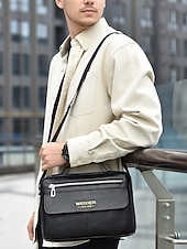 economico Borselli da uomo-borsa a tracolla da uomo in similpelle, multitasche, grande capacità, elegante tracolla, disponibile in più colori