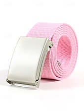 economico Accessori-Cintura da uomo in tela, tessuto multicolore con fibbia argentata elegante, perfetta per il giorno di San Patrizio, il carnevale e l'uso quotidiano, regolabile ed elegante