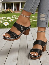 abordables Sandales à glissière-Sandales à plateforme marron perforées pour femmes, à bout ouvert, confortables et élégantes, idéales au quotidien.