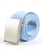 economico Accessori-Cintura da uomo in tela, tessuto multicolore con fibbia argentata elegante, perfetta per il giorno di San Patrizio, il carnevale e l'uso quotidiano, regolabile ed elegante