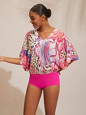 お買い得  ジャンプスーツ-バケーション ペイズリー柄 ストレッチ スプライス シフォン ワンピース水着