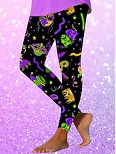 economico Abbigliamento femminile per il Carnevale-Per donna Leggings Vacanza Vintage Stile Etnico Lunghezza intera Vita AltaPantsCarnevale Grafico A righe Astratto Comodità Morbido Confortevole Elasticizzato Quotidiano Casa All'aperto Nero verde